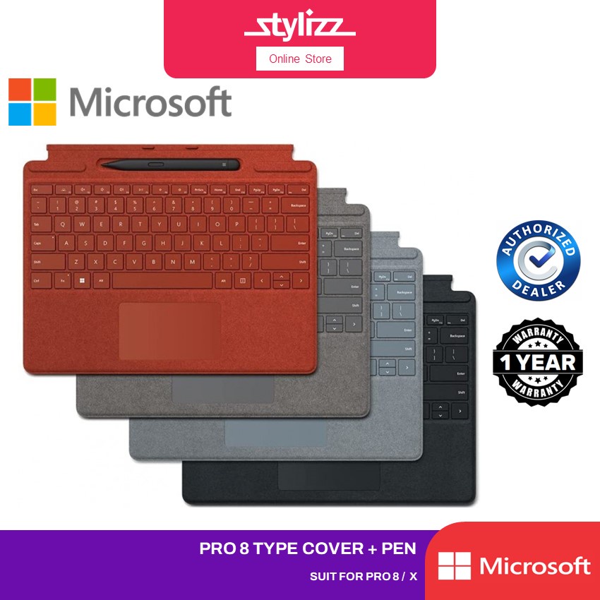 MICROSOFT SURFACE PRO 8 / X TYPE COVER, SLIM PEN 2, CHARGER, CHARGER