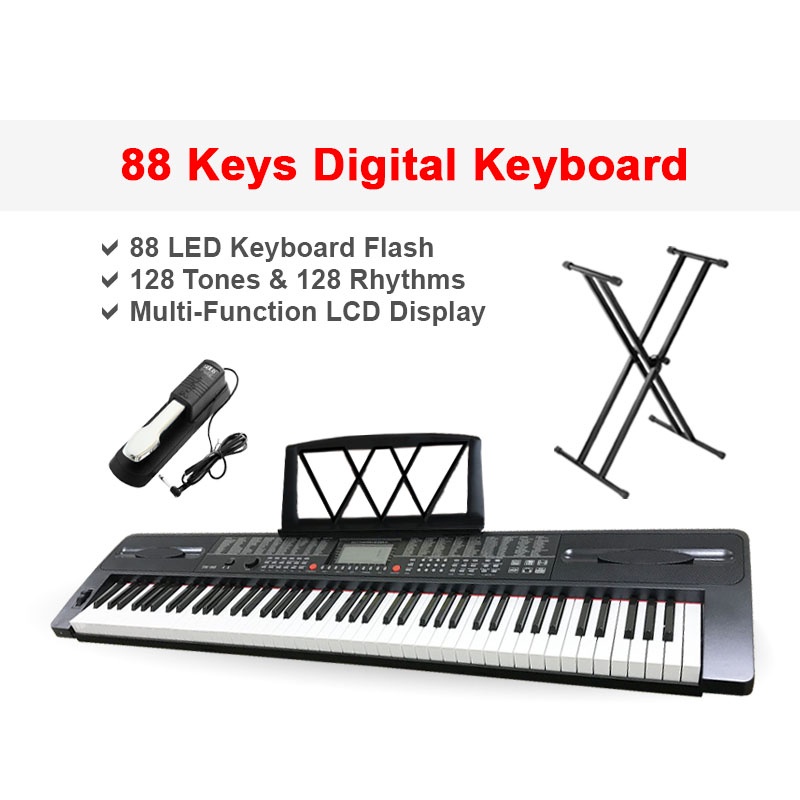 TECHNO (TDK988) 88 Keys Digital Portable Keyboard Piano Murah Music