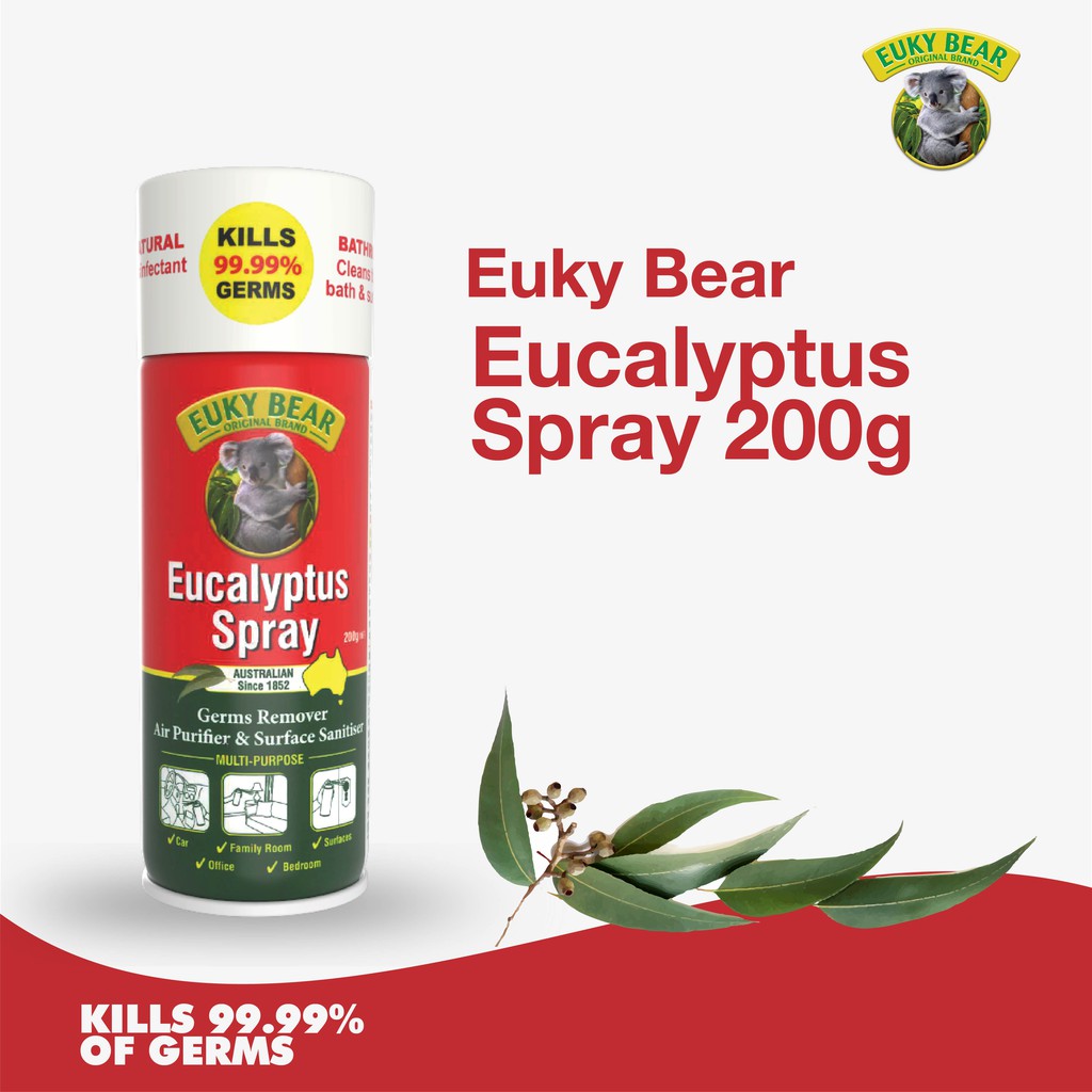 Euky Bear Antibacterial Eucalyptus Spray (200g) [Exp 2024] Shopee