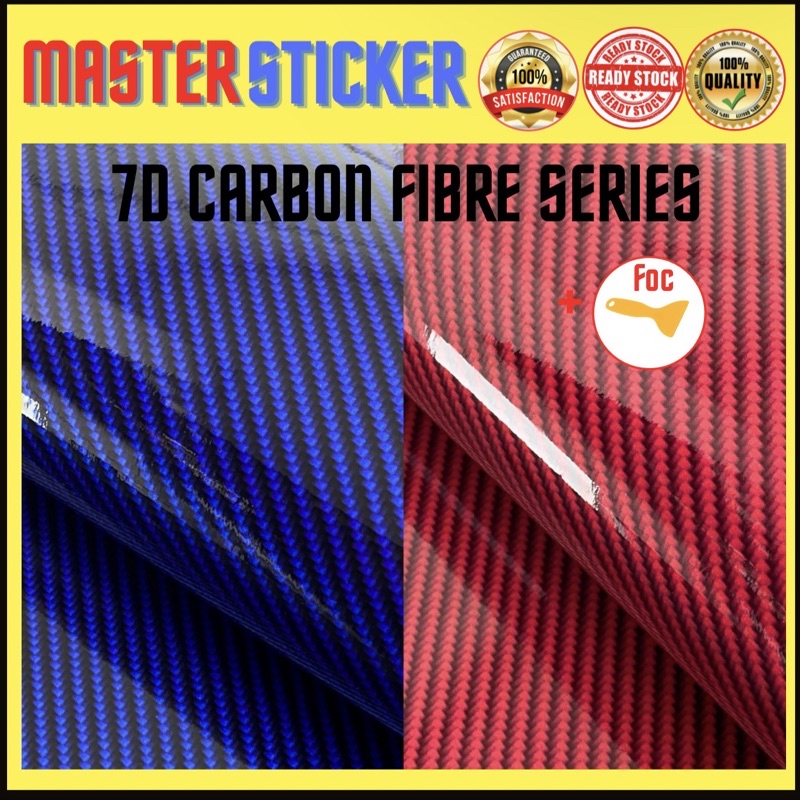 Car Vehicle 30cm x152CM 7D Carbon Fiber Vinyl Wrap Film Car Sticker ⚡
