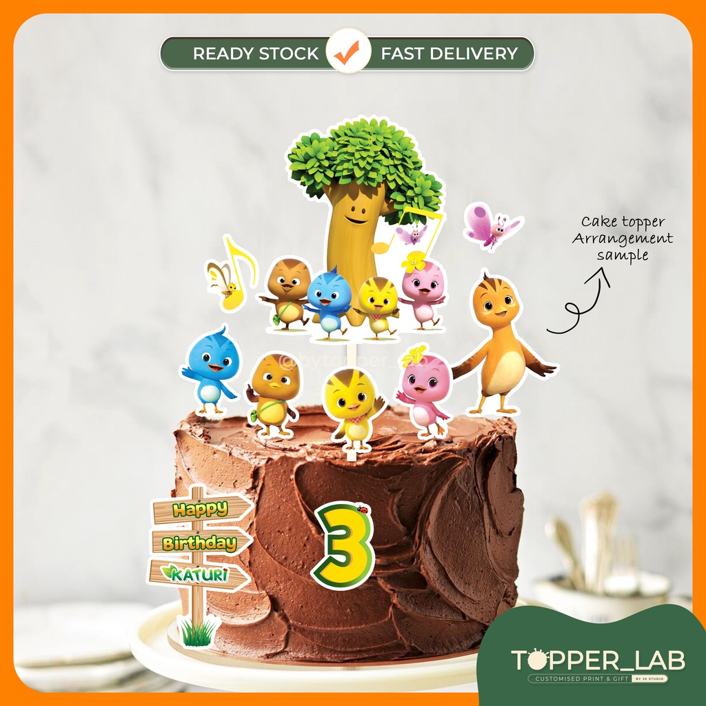 Custom Design Cake Topper Katuri Happy Birthday Party Set Cake