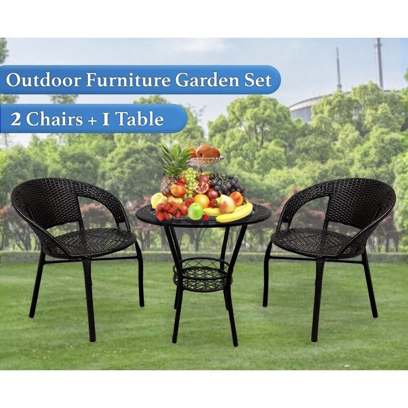 Garden Set with 1 Table + 2 Chair / Balcony Table / Balcony Chair
