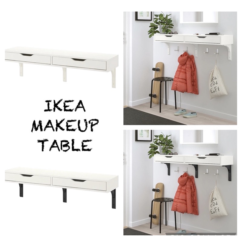 IKEA Dressing Table solid wood wall shelf make up table set meja solek