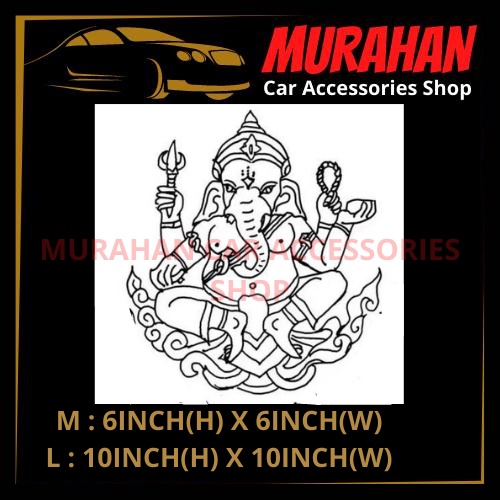 [READYSTOCK]High Grade Car Stickers Ganesha Glossy Vinyl/ Vinayagar car