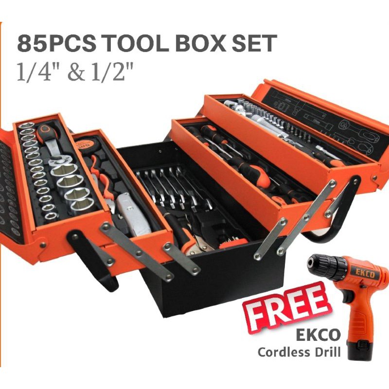 Spanar Box Pomen 85PCS Mechanic Tools Repair Vehicle Heavy Duty Metal