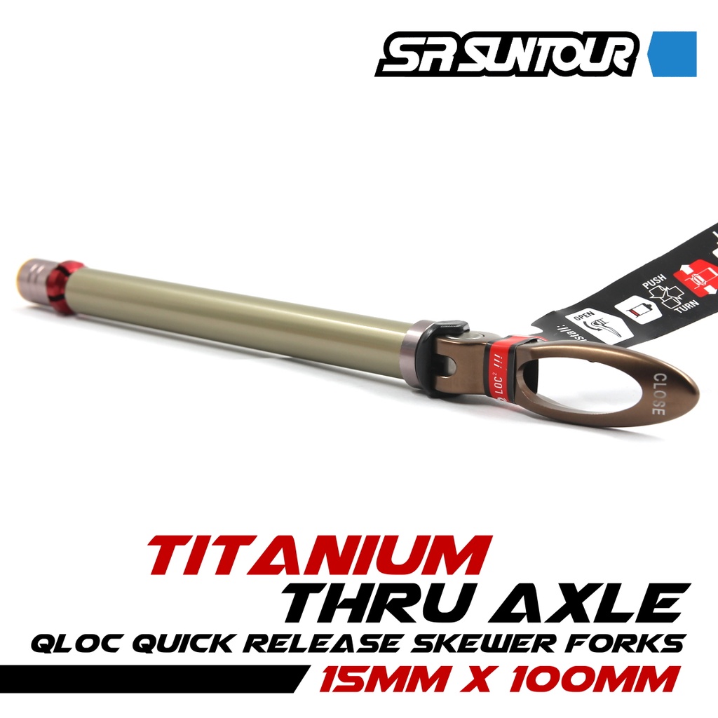 SR Suntour QLOC2 100mm 15mm titanium Thru Axle Qloc quick Release