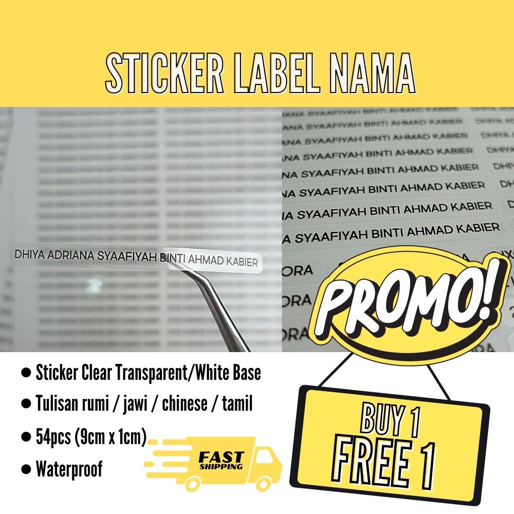Sticker Nama Label Nama Sekolah Shopee Malaysia
