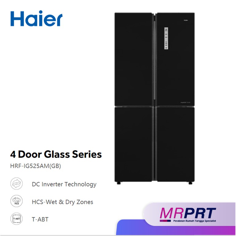 (READY STOCK, NRP1 can deliver) Haier HRFIG525AM(GB) 4 Door Glass