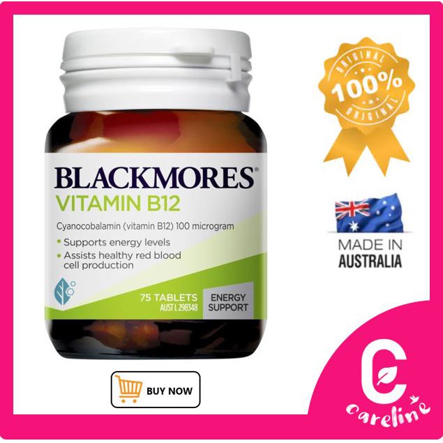Blackmores Vitamin B12 (Cyanocobalamin) 100mcg 75 Tablets Shopee Malaysia
