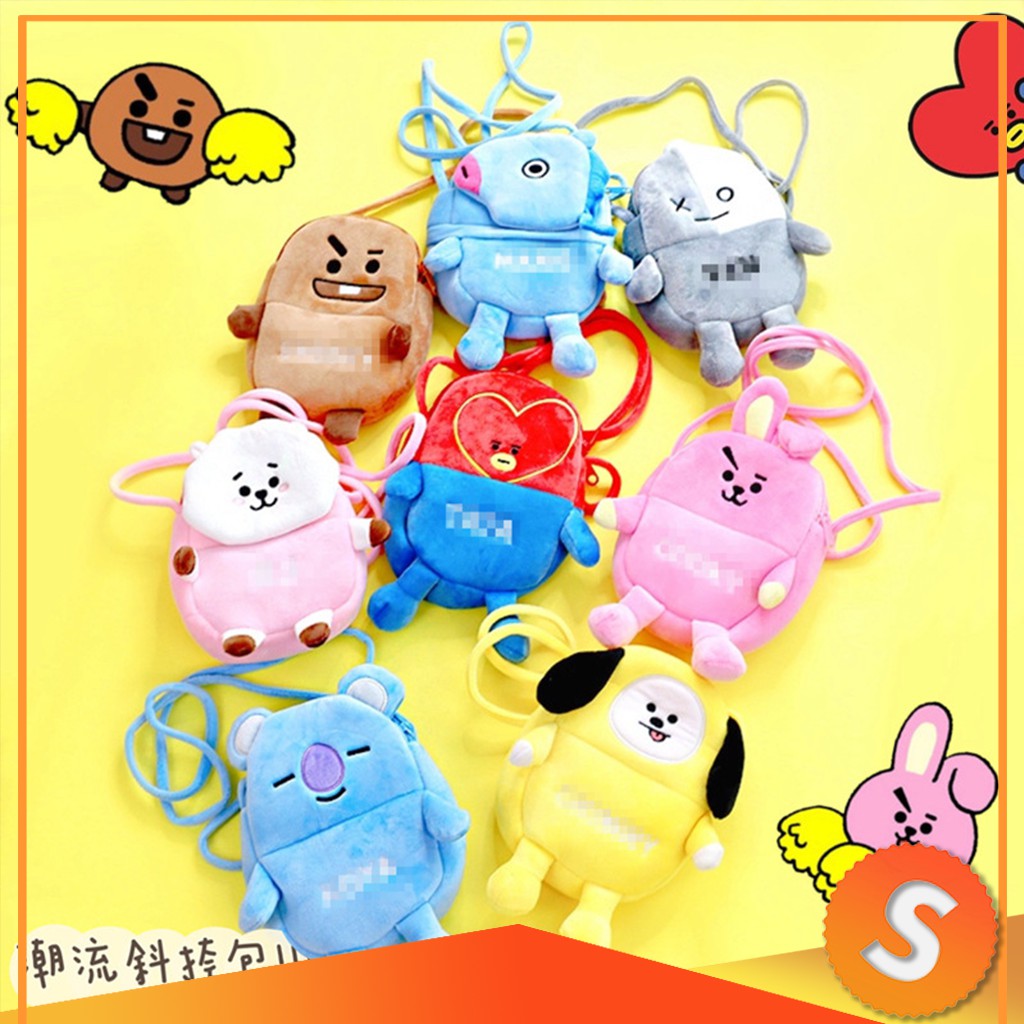 Kpop Bt21 BTS Cute Cartoon Plush Messenger Bag COOKY RJ Shopee Malaysia