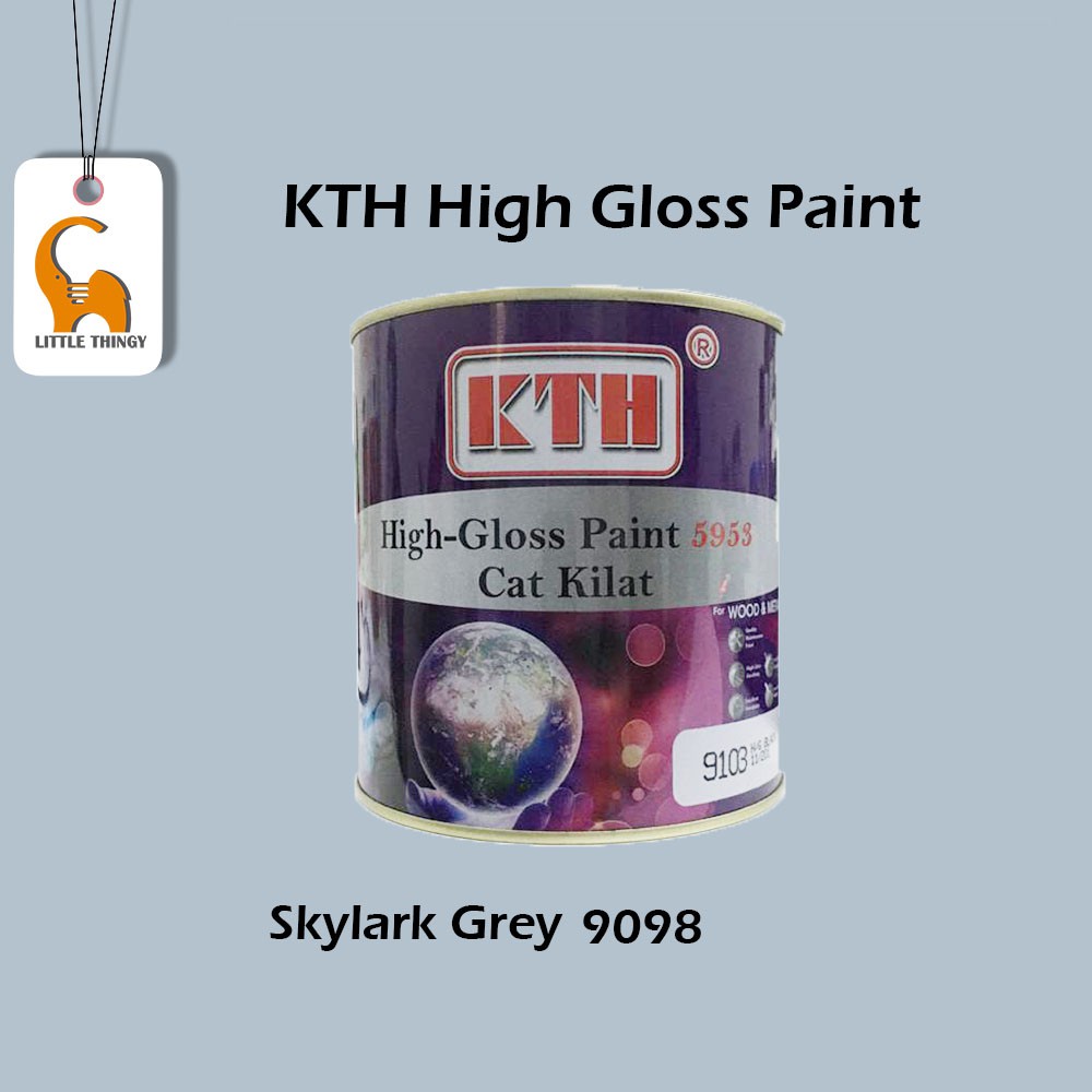 Skylark Grey 9098 KTH 1L High Gloss Paint For Wood Metal Steel Surface