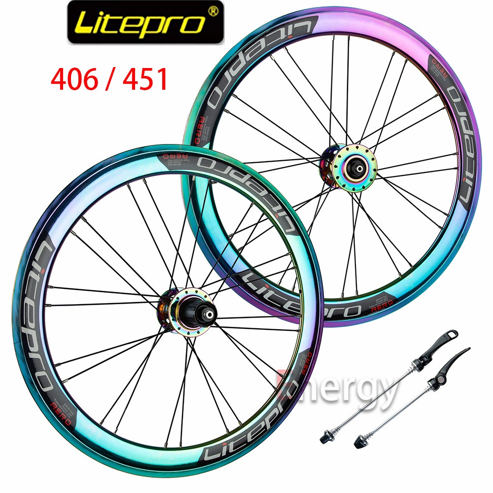 Litepro AERO Wheel Set 120 Sound Folding Bicycle Wheel 40mm Rim 20 Inch
