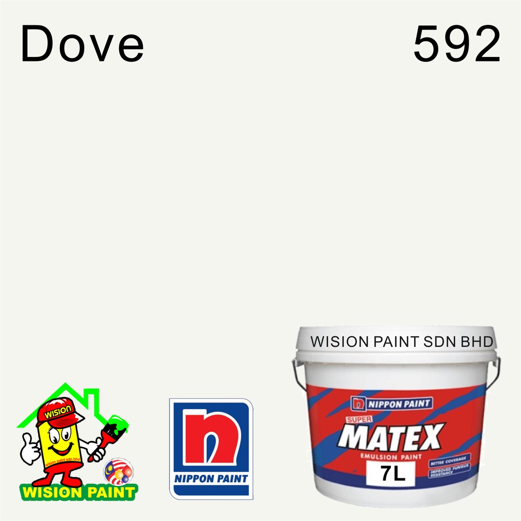 592 DOVE ( 7 LITER ) NIPPON PAINT ( SUPER MATEX 7L ) EMULSION PAINT