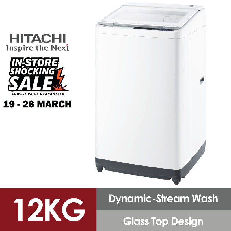 Hitachi Washing Machine Top Loading DynamicStream Wash (12kg) SF