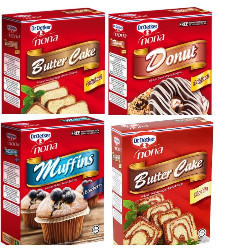 NONA Dr Oetker Premix Butter Cake Marble Muffins Blueberry Donut Donat