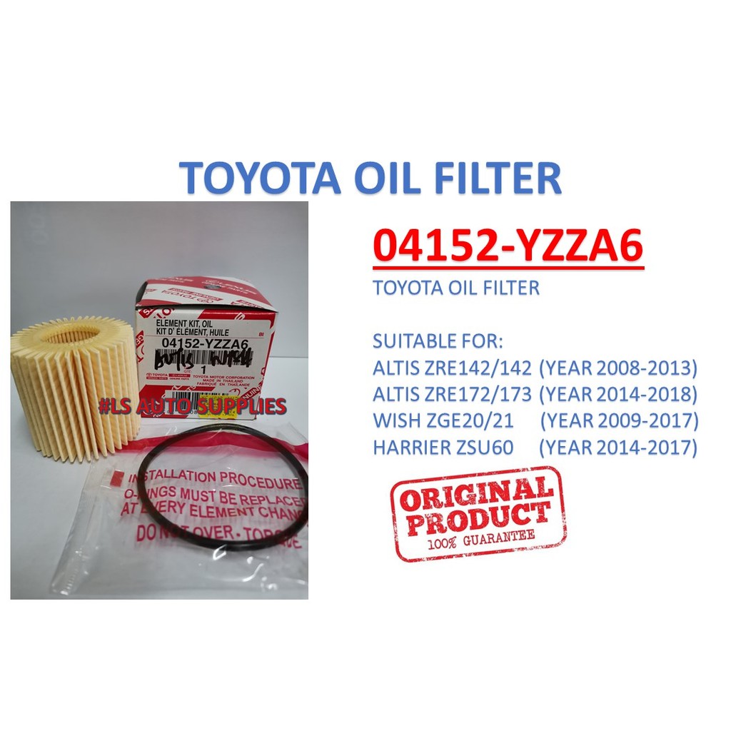 TOYOTA GENUINE OIL FILTER 04152YZZA6 Shopee Malaysia