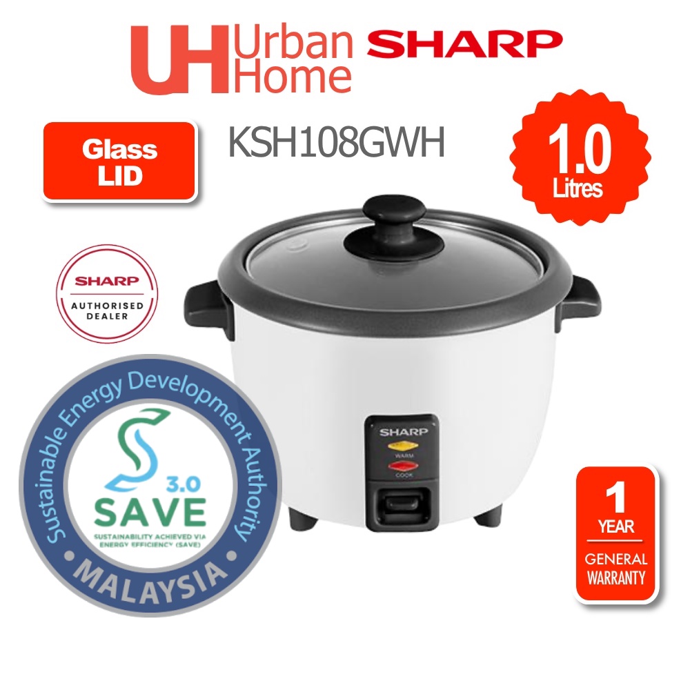 Sharp Conventional Rice Cooker Non Stick Pot (1L) KSH108GWH/KSH108SPK