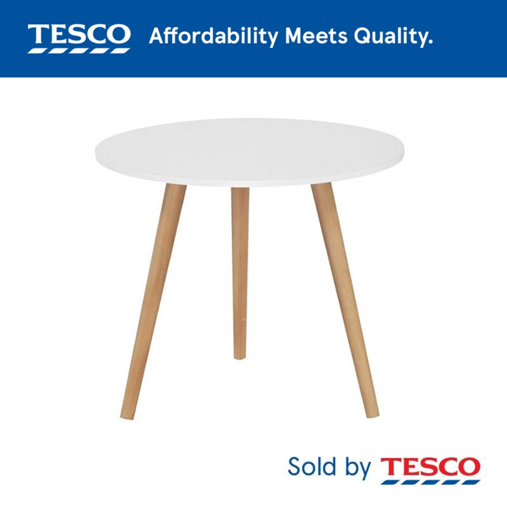 Tesco Round Coffee Table White Shopee Malaysia
