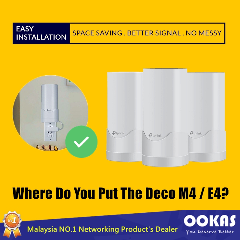 Ookas Wall Mount Holder Bracket For TPLink Deco M4/E4 Home Mesh Wifi