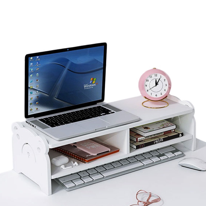 Cute bear student tabletop storage rack computer monitor laptop rack