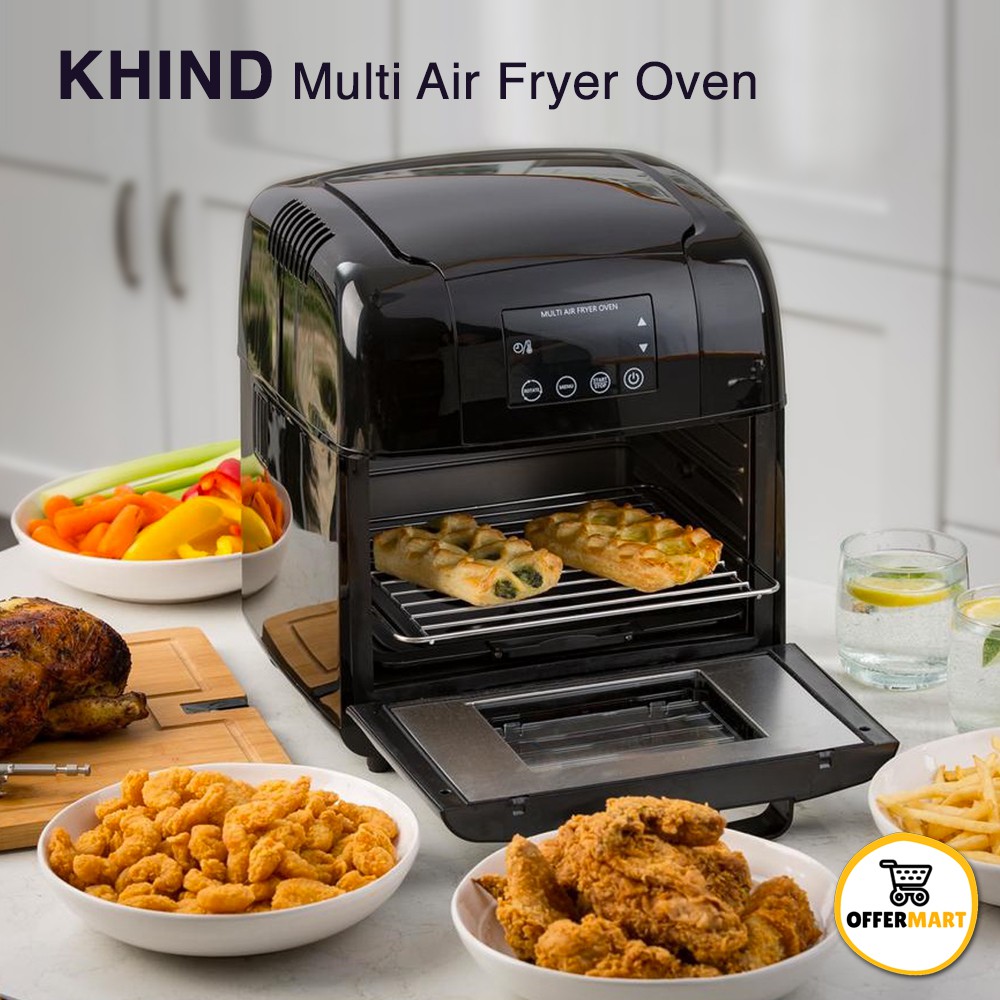 Khind Multi Dual Air Fryer Oven 9.5L Roast Bake Toast Grill Fry Healthy