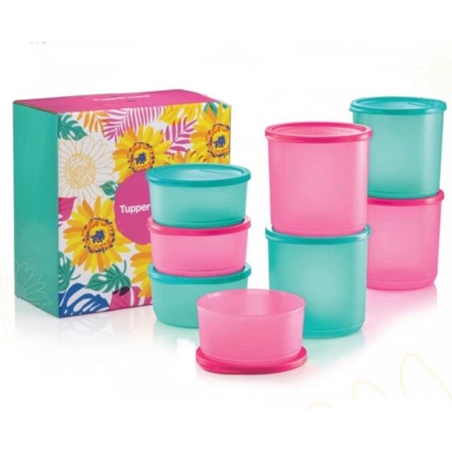 [NEW] ORIGINAL TUPPERWARE Summer Fresh Round Set + gift box Shopee