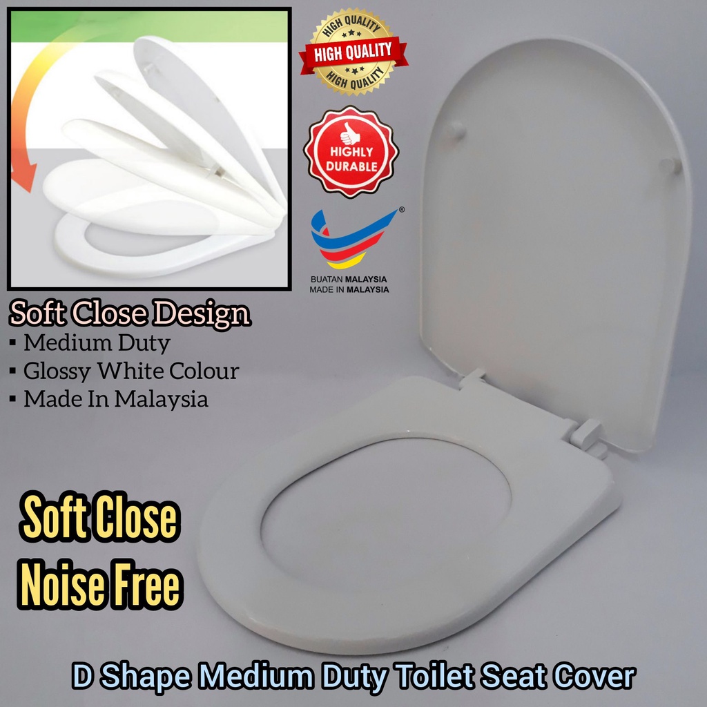 Compatible Zella Medium Duty Soft Close White Toilet Seat Cover For