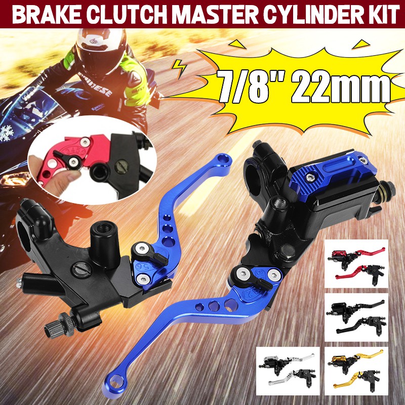 Pair Universal Motorcycle 7/8'' CNC Brake Clutch Master Cylinder Lever