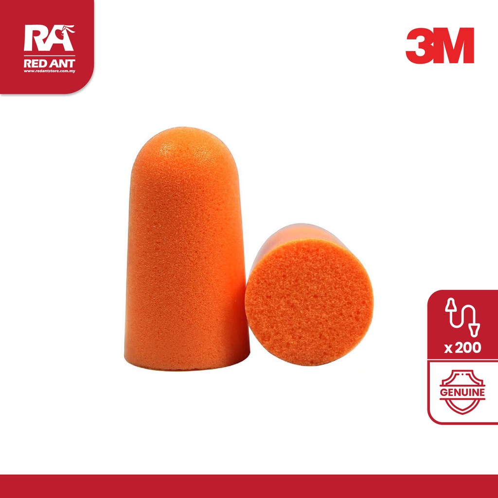 (200 PAIRS) 3M 1100 DISPOSABLE EARPLUGS (UNCORDED) NRR 29dB Shopee