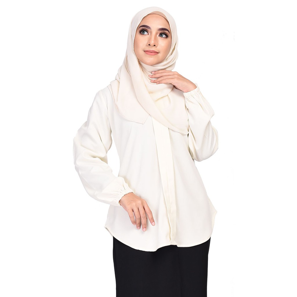 AQEELA Modern Kebaya Top Cream QB096D Shopee Malaysia