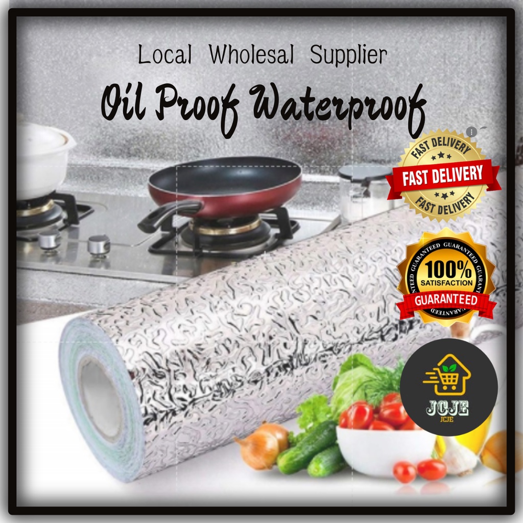 💥60x200cm Oil Proof Waterproof Self Adhesive Wallpaper Kitchen Aluminum