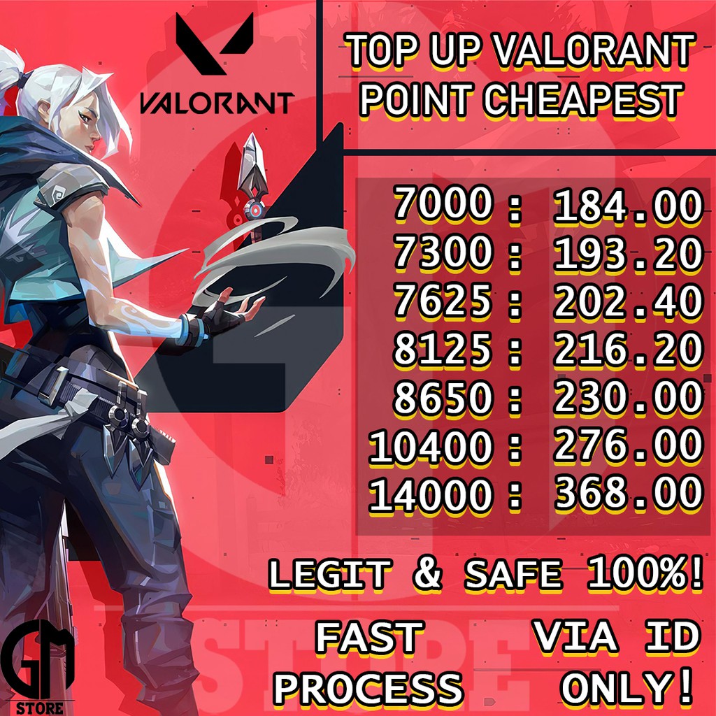 TOP UP VALORANT POINTS 7000 14000 CHEAPEST TOPUP VALORANT POINT (3