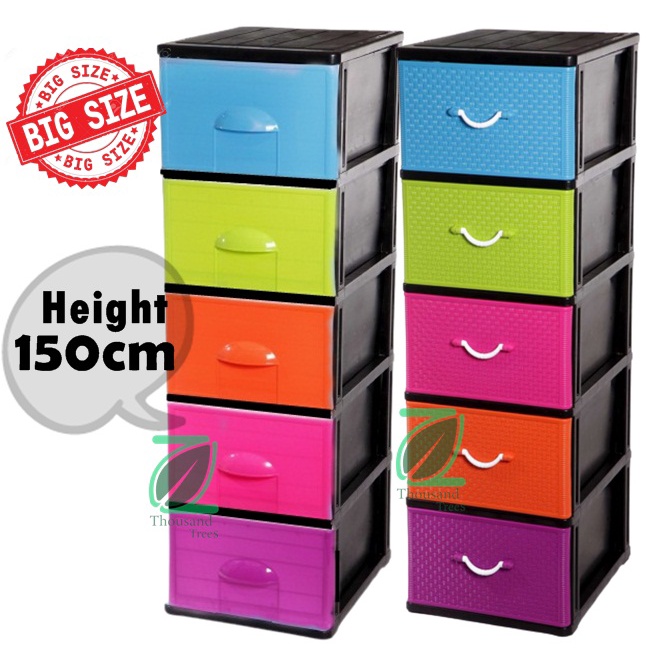 Maxonic 5 Tier Plastic Drawer / / Storage Multi Color
