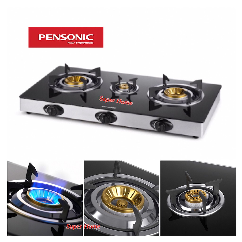 Pensonic 3 Burners Gas Cooker PGC3201G (6mm Tempered Glass) Shopee