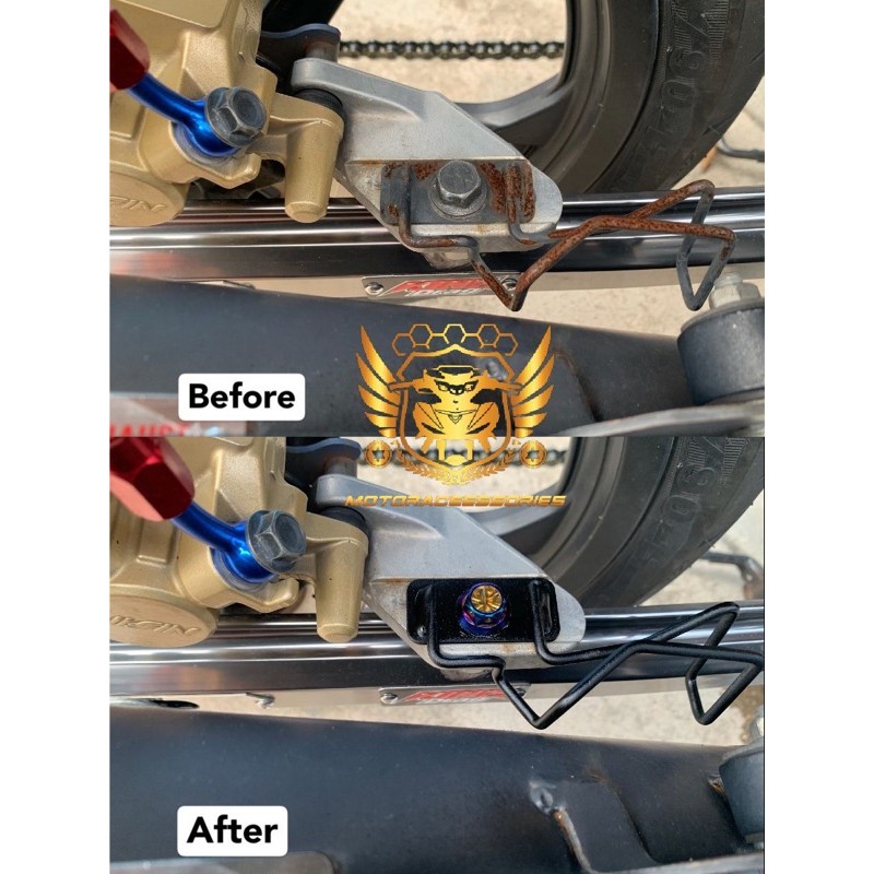 Screw Caliper Belakang Y15ZR V1 V2 (1 Biji) Titanium / Gold Shopee