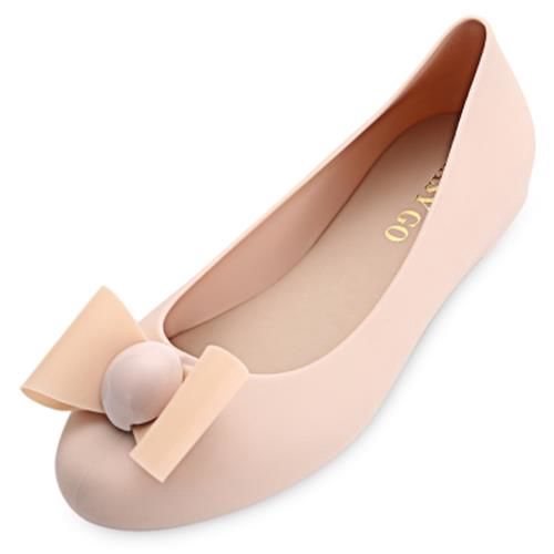 BOWKNOT SLIP ON WATERPROOF LADIES FLAT SHOES (PINK) Shopee Malaysia