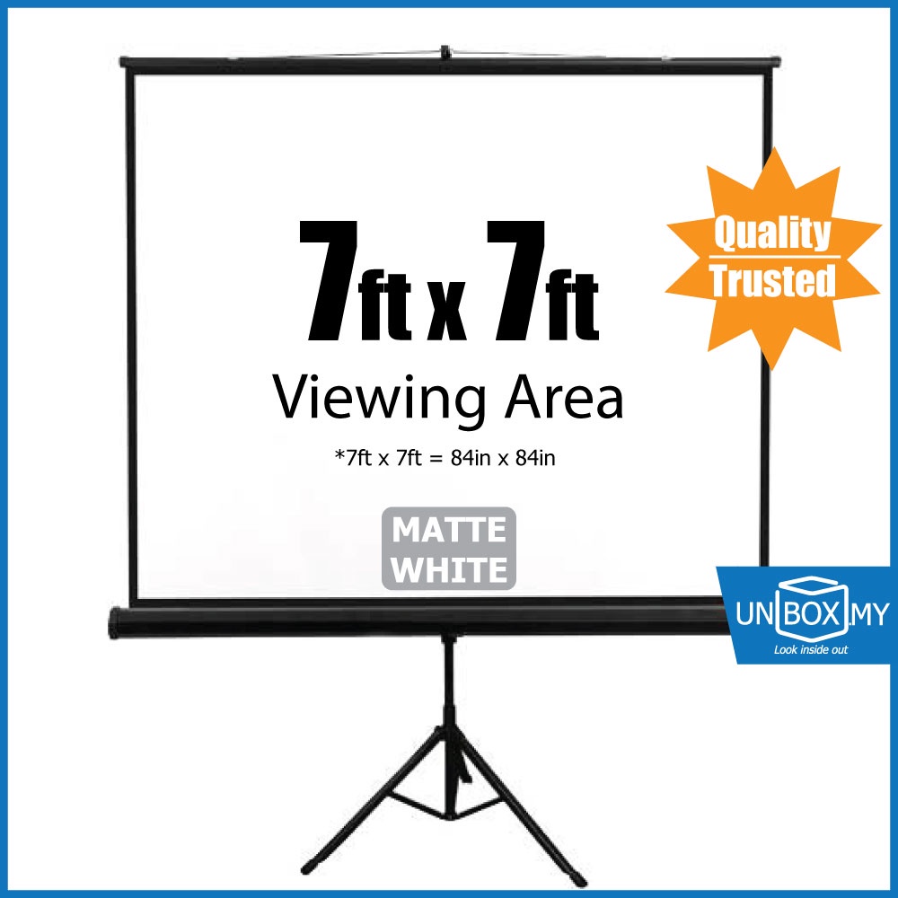 Meki 7ft Portable Tripod Screen Matte White 7 ft Projector Screen
