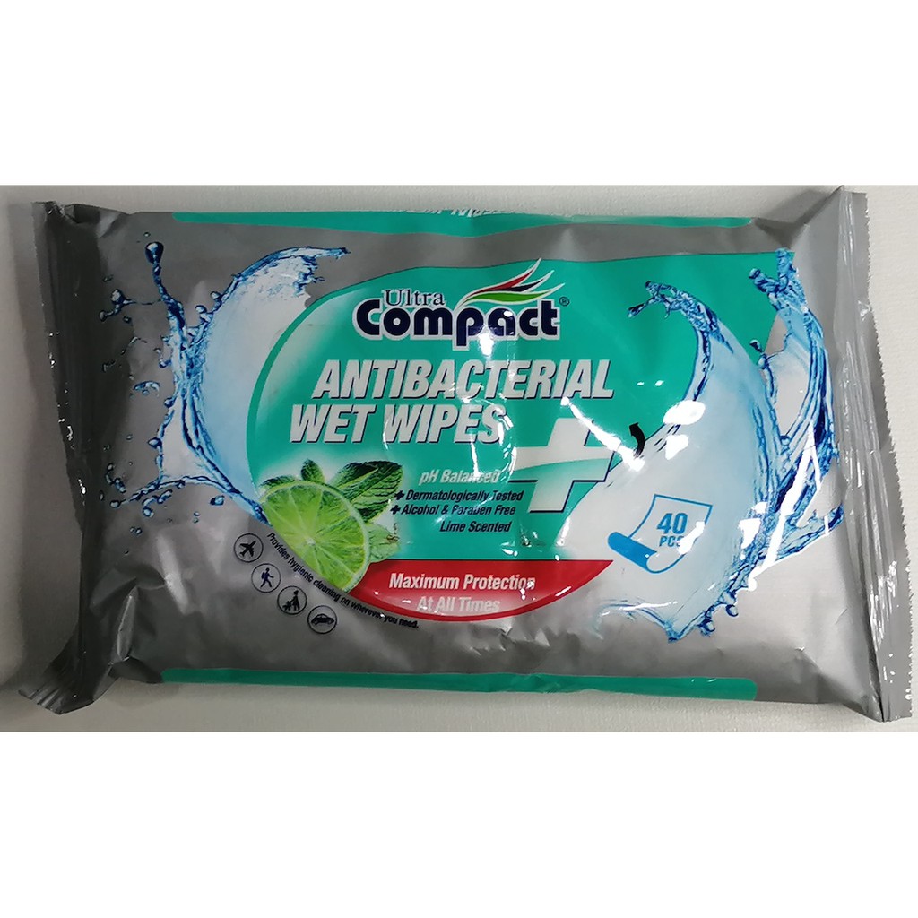 Ultra Compact Antibacterial Wet Wipes 40pcs Shopee Malaysia