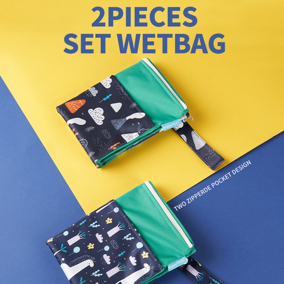 2 pcs double zipper waterproof bag with exquisite digital printing