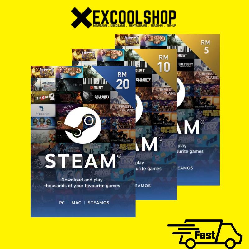 Steam Wallet Gift Card Code Pin Malaysia（MY）Rm5 Rm10 Rm20 Rm30 Shopee