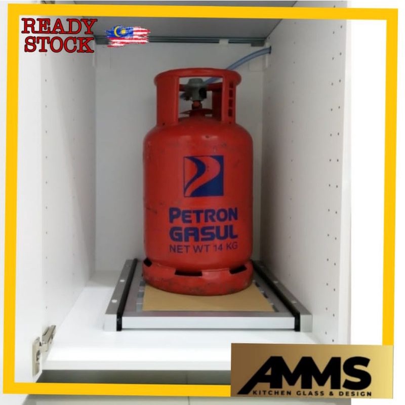 HEAVY DUTY KITCHEN PULL OUT ALUMINIUM GAS CYLINDER ROLLER TRAY