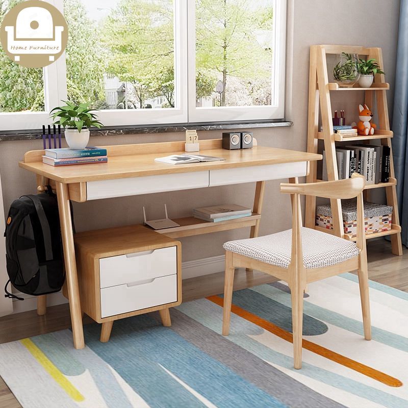 Nordic Japanese Solid Wood Desk Computer Table Simple Modern Students