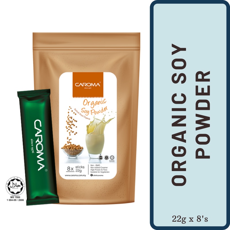 CAROMA Organic Soy Milk Powder High Protein Fibre 22g x 8 sachets