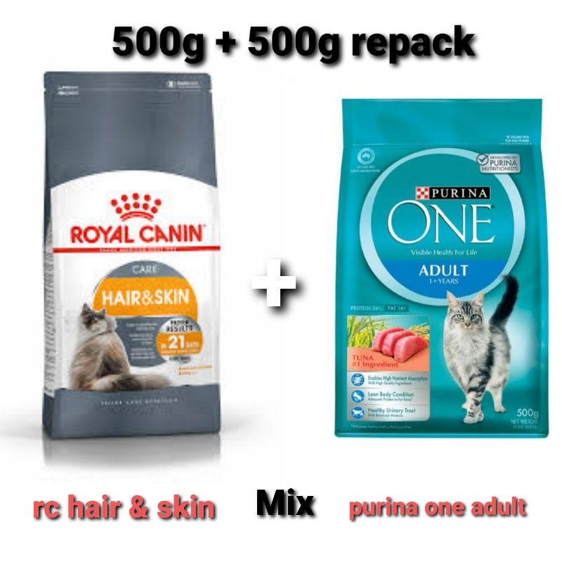 ROYAL CANIN hair & skin MIX Purina one adult 1KG (REPACK) Shopee Malaysia