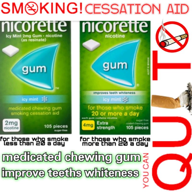 QUIT SMOKING! Berhenti Merokok Chewing Gums Smoking Cessation Aid Gula