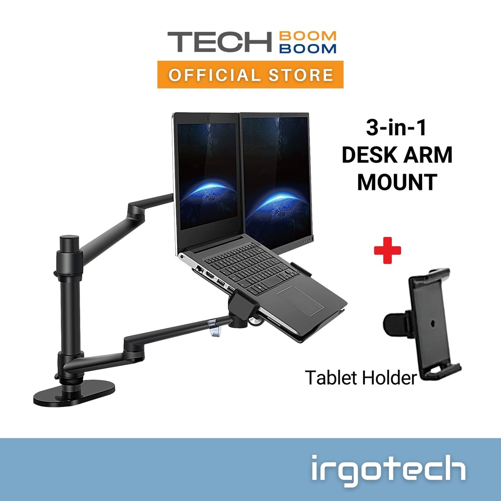 IRGOTECH Tablet Laptop Desk Mount Arm Monitor Stand Laptop Stand with