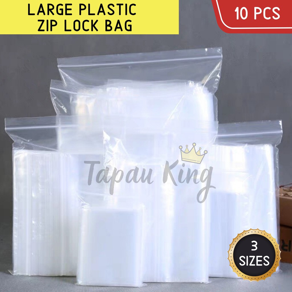 Zip Lock Beg Plastik Berkualiti Saiz BESAR / Good Quality Large Clear
