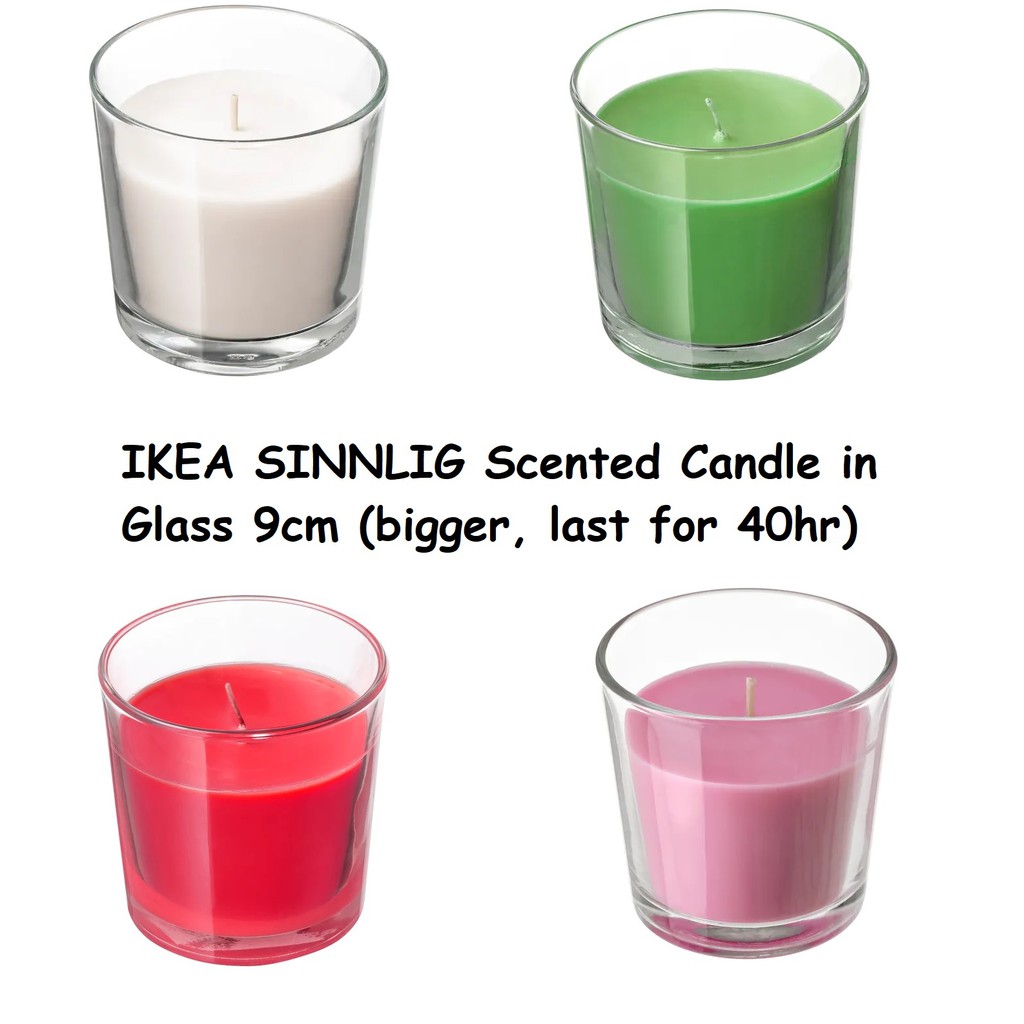 IKEA SINNLIG Scented candle in glass (height 7.5cm / 9cm) Shopee
