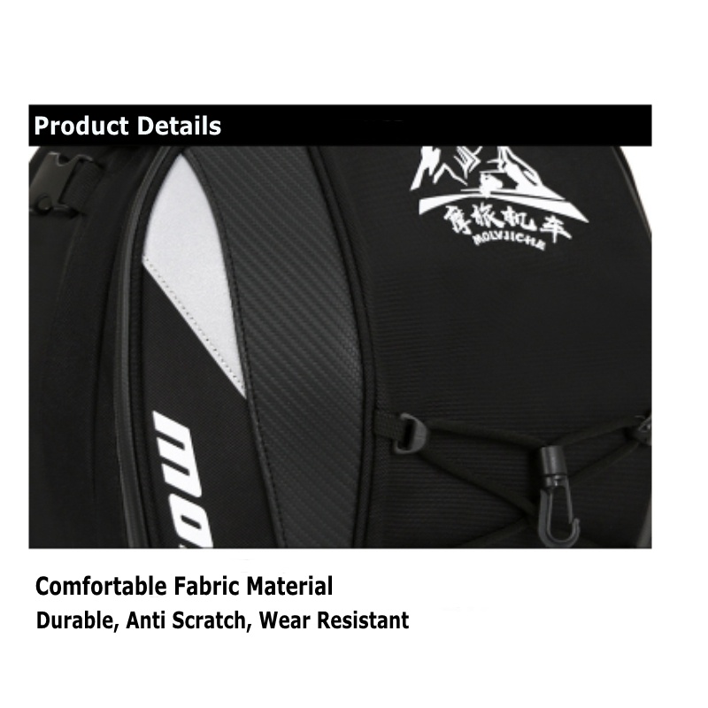 MH Waterproof Motorcycle Tail Bag Multifunction Back Seat Rear Seat Bag