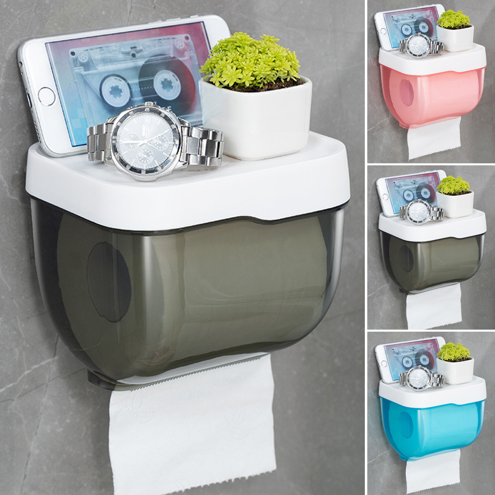 Wallmounted toilet paper holder Waterproof Fullcover Toilet Holder